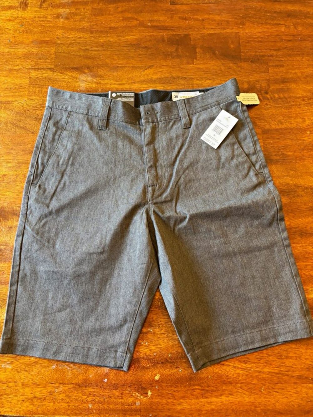 Volcom Frickin Modern Stretch Chino Shorts Sz 30 Charcoal Heather NWT $55